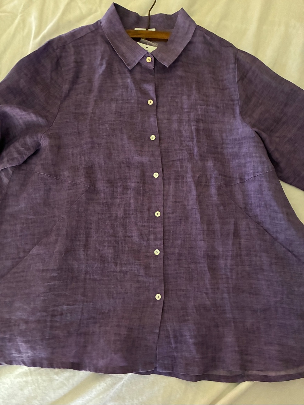 Habitat Lavender-Purple Linen Button-Down Swing Shirt NWT